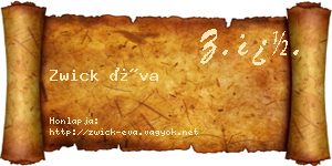 Zwick Éva névjegykártya