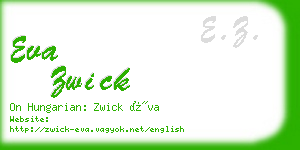 eva zwick business card